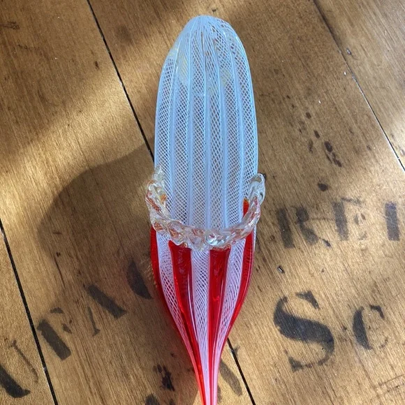 Venetian Lattacino Italian ribbon Glass Slipper - Picture 2 of 11